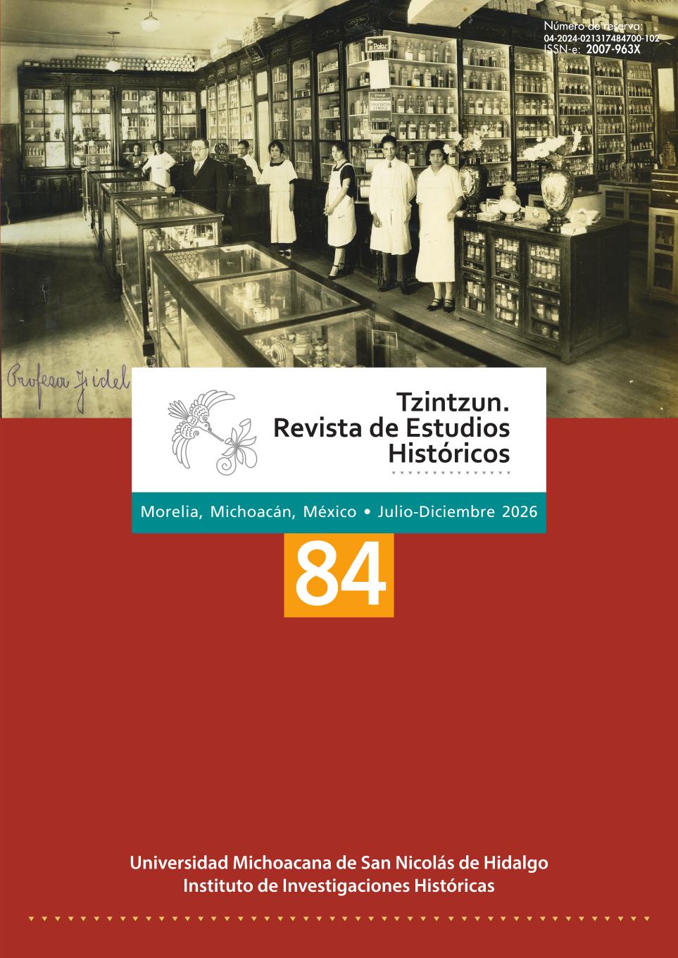 Portada de Tzintzun. Revista de Estudios Históricos 84 Julio-Diciembre 2026